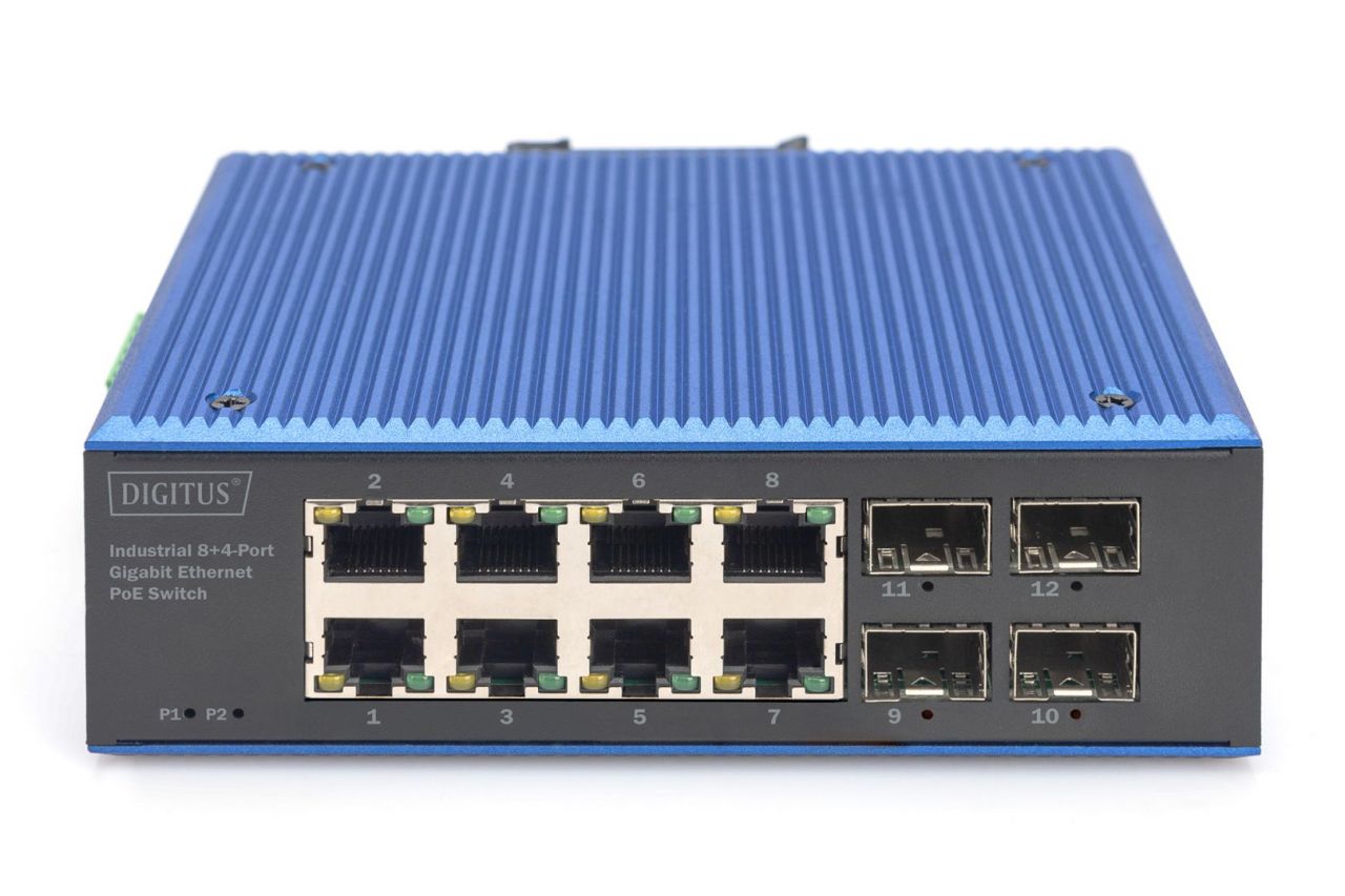 Digitus Industrial 8+4 -Port Gigabit Ethernet PoE Switch