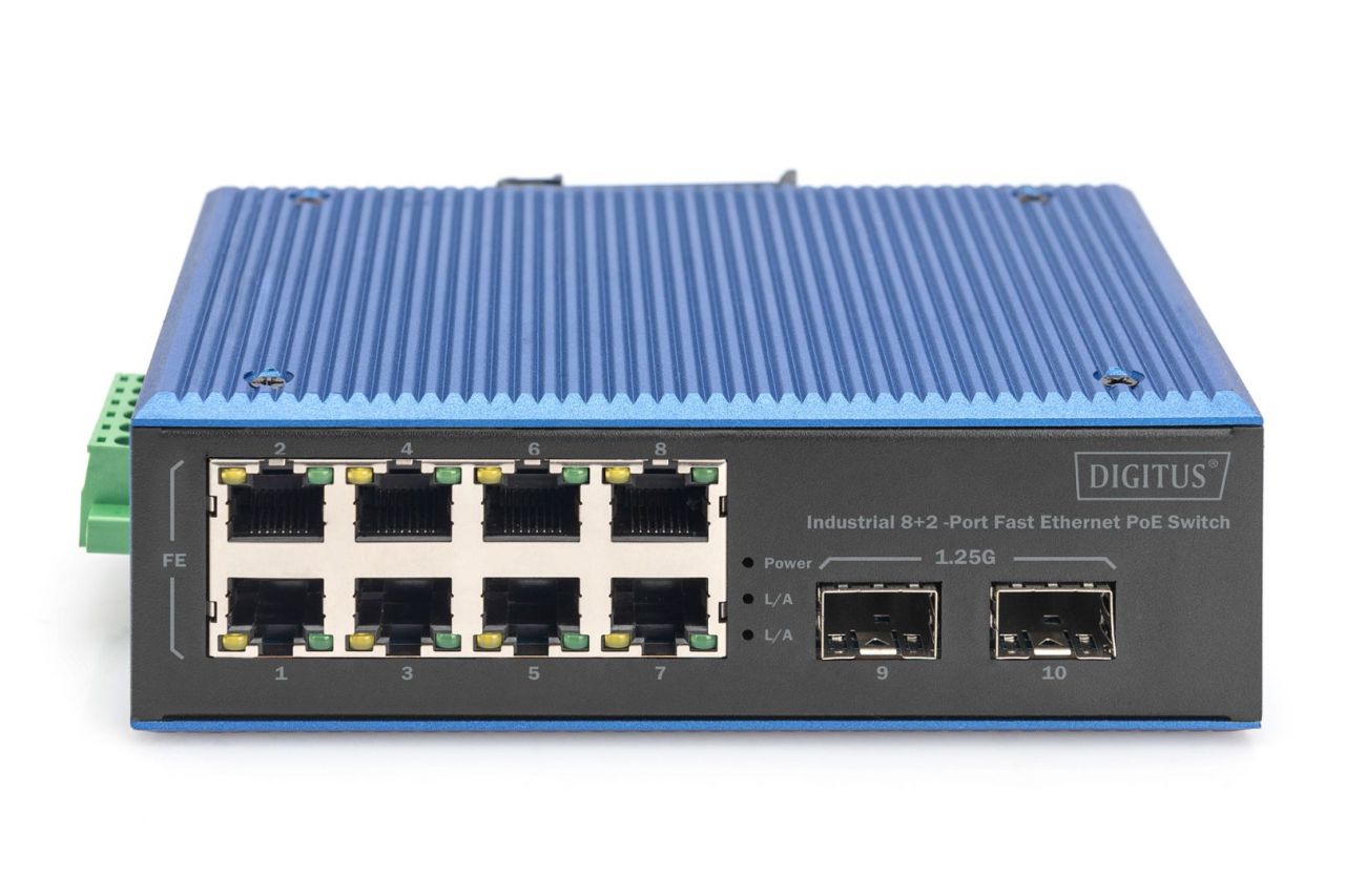 Digitus Industrial 8+2 -Port Fast Ethernet PoE Switch