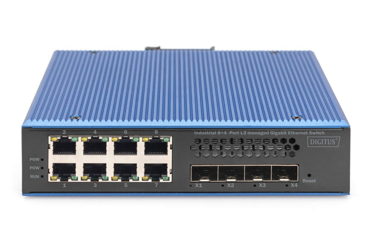 Digitus Industrial 8 + 4 10G Uplink Port L3 managed Gigabit Ethernet Switch