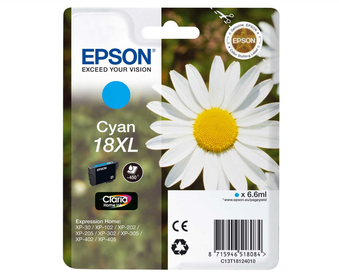 Epson T1812 (18XL) Cyan tintapatron