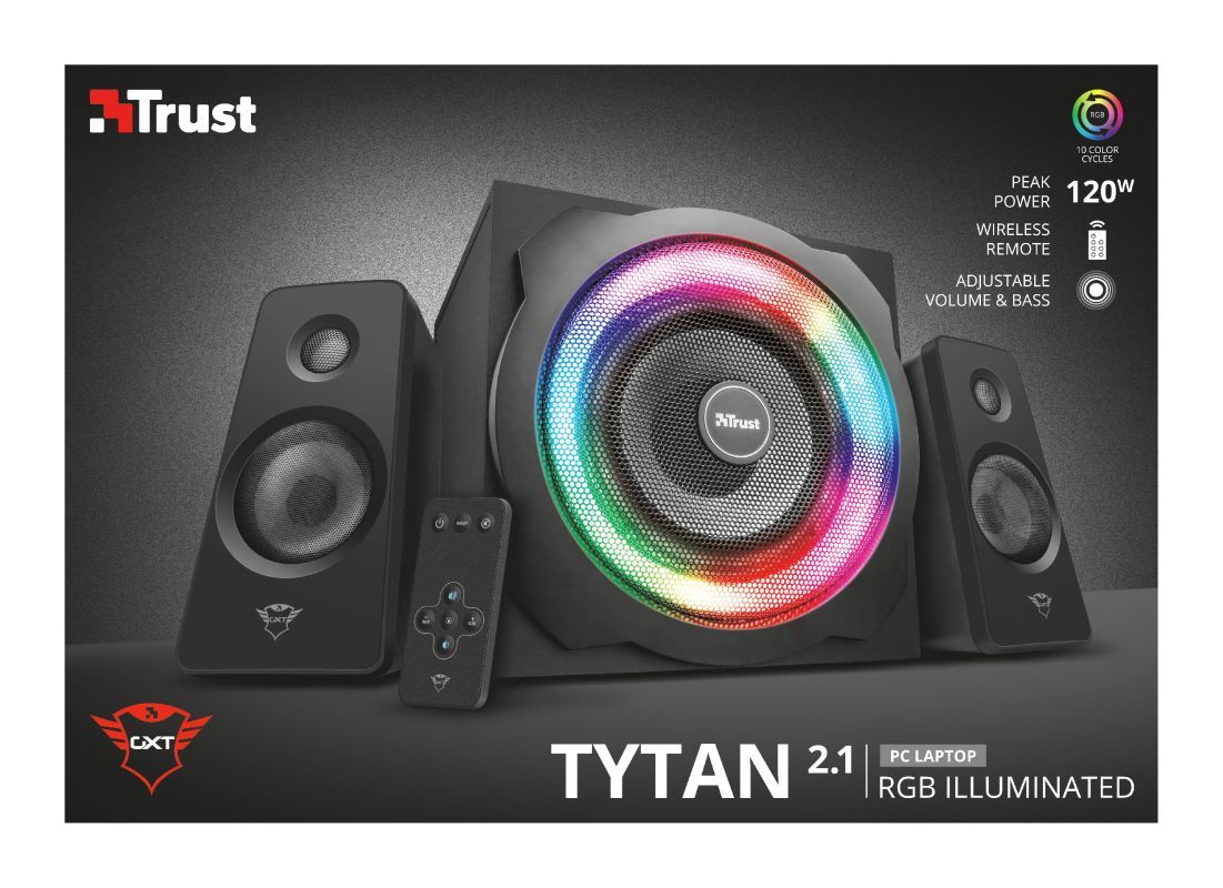 Trust GXT 629 Tytan RGB Illuminated 2.1 Speaker Set Black