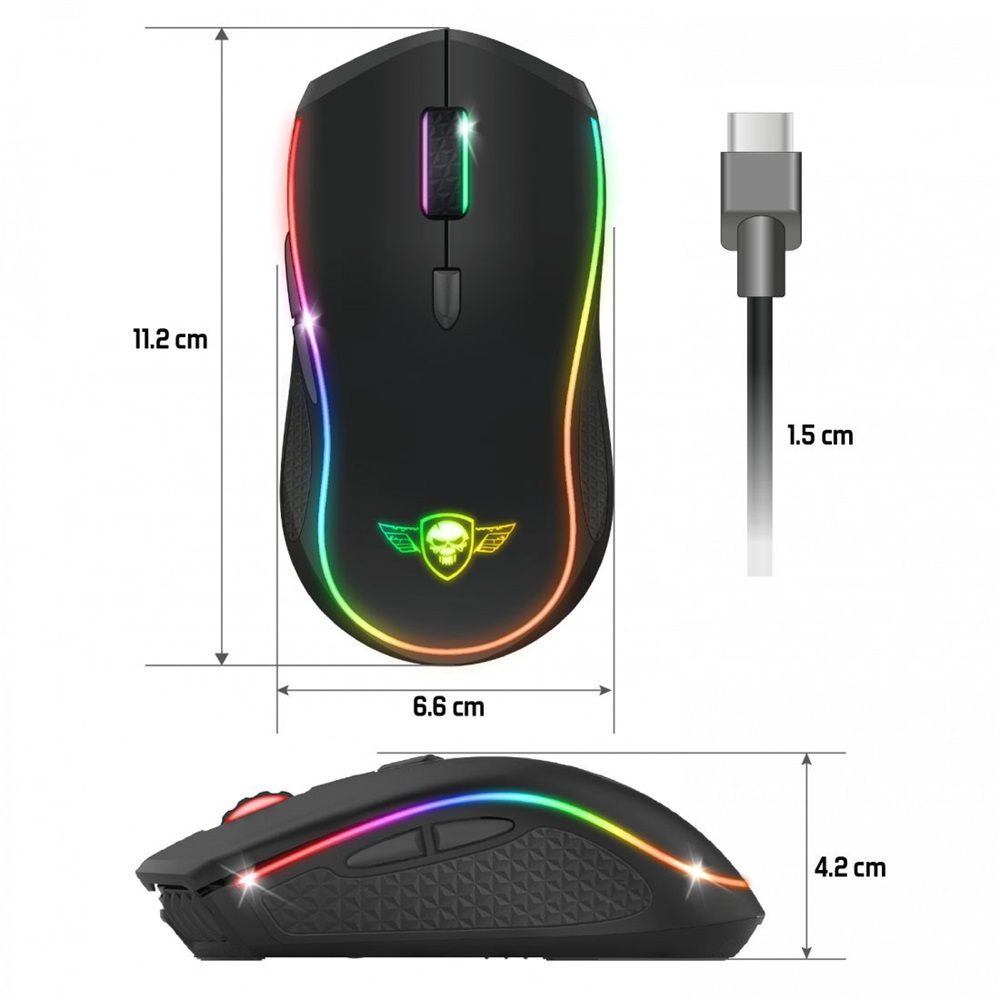 Spirit Of Gamer PRO-M9 RGB Wireless Gaming Mouse Black