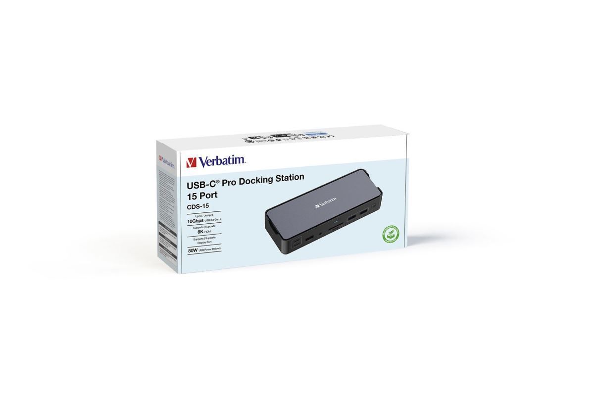 Verbatim CDS-15 USB-C Pro Docking Station 15 Port Black