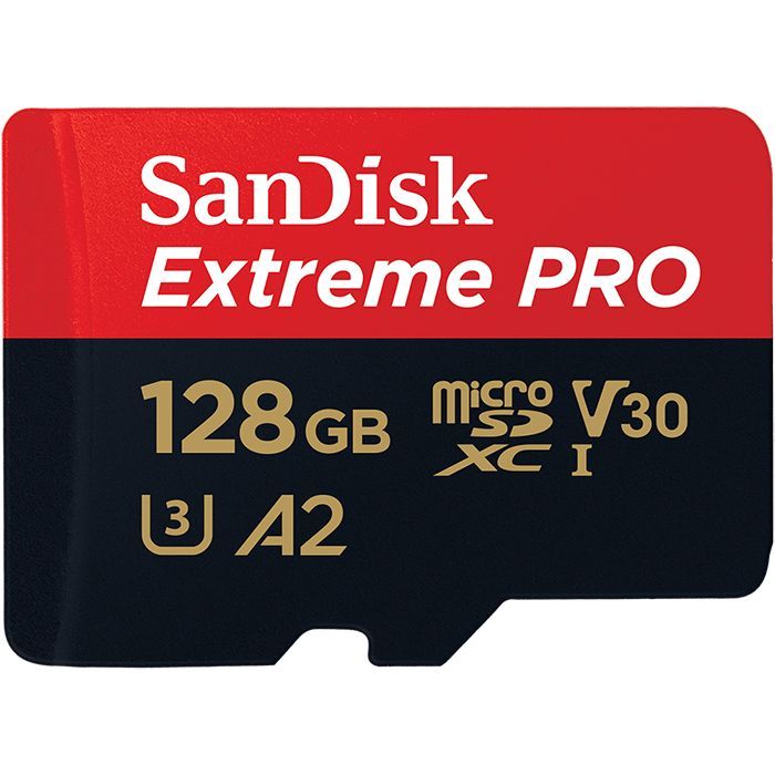 Sandisk 128GB microSDXC Extreme Pro Class 10 UHS-I A2 C10 V30 + adapterrel