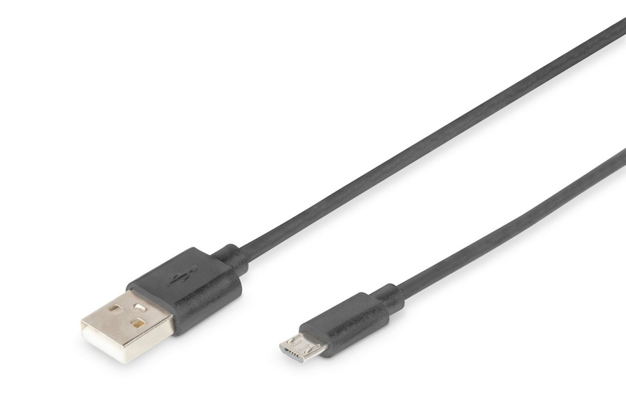 Assmann USB connection cable, type A - microUSB 1,8m Black