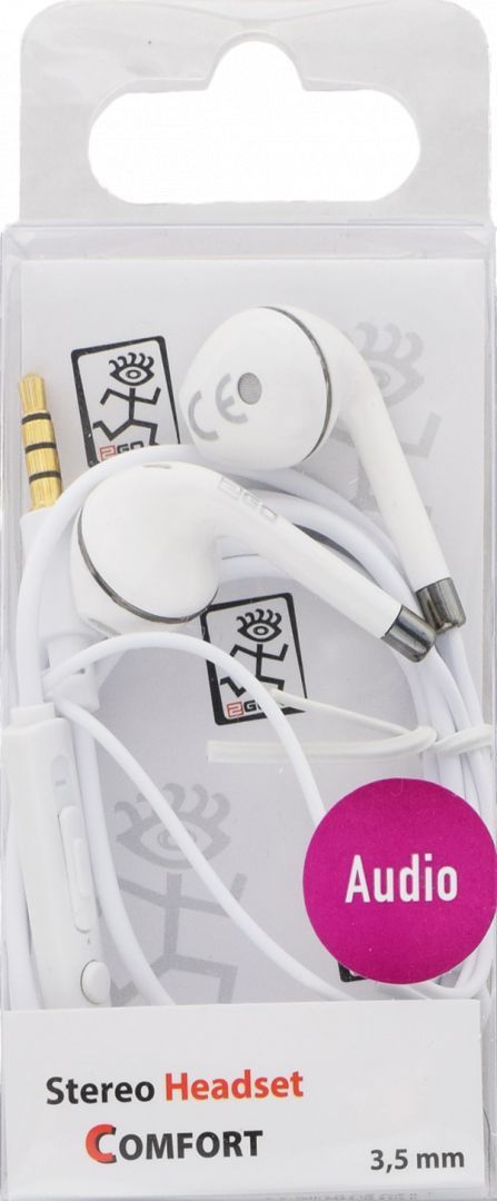 2GO Comfort In-Ear Stereo Headset White