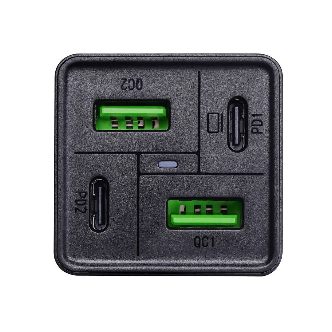Akyga AK-CH-17 USB töltő 2x USB-A + 2x USB-C PD 5-20V / max 3.25A 65W Quick Charge Black
