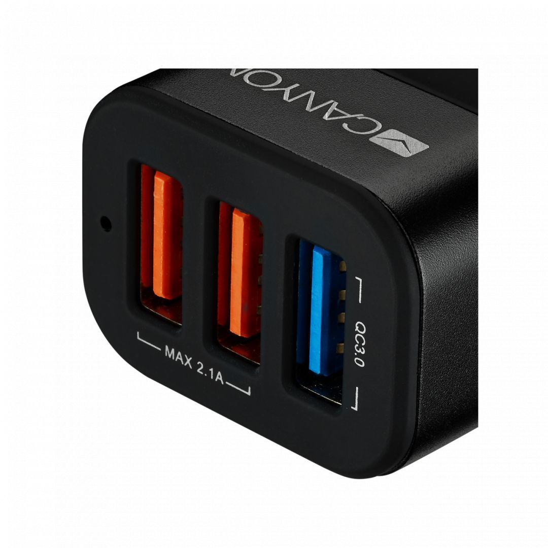 Canyon CNE-CCA07B Triple USB Car Charger Black