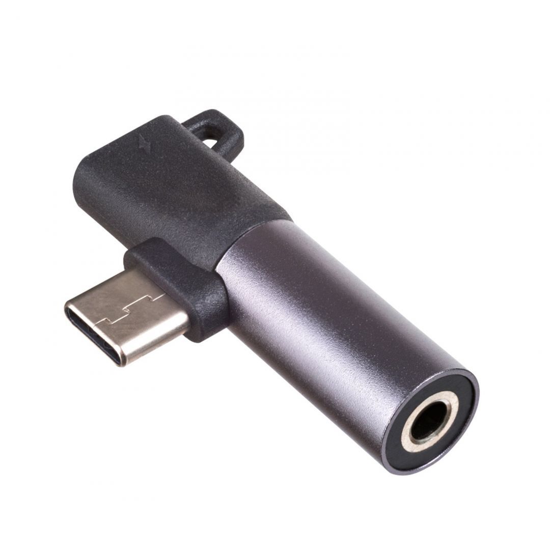 Akyga AK-AD-62 USB type C / USB type C / Jack 3.5mm Adapter Black
