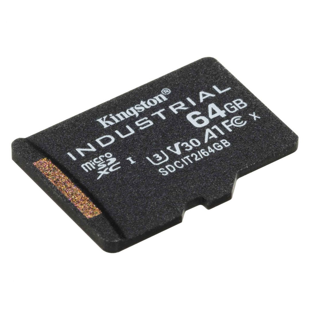 Kingston 64GB microSDXC Class 10 CL10 U3 V30 A1 Industrial adapter nélkül