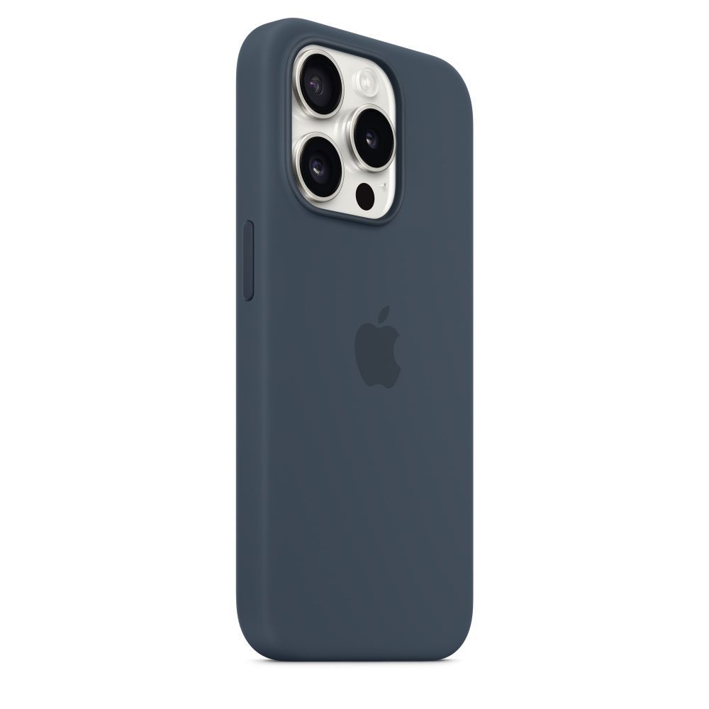 Apple iPhone 15 Pro Silicone Case with MagSafe Storm Blue