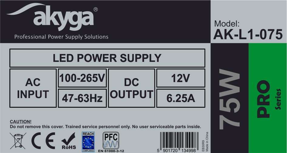 Akyga AK-L1-075 LED power supply 12V/75W
