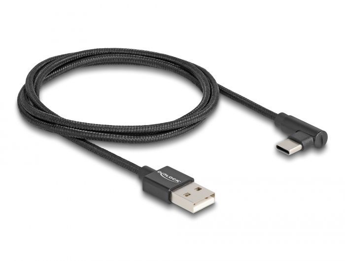 DeLock USB 2.0 Type-A male to USB Type-C cable 1m Black