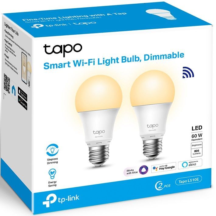 TP-Link Tapo L510E Smart Wi-Fi Light Bulb Dimmable (2-pack)