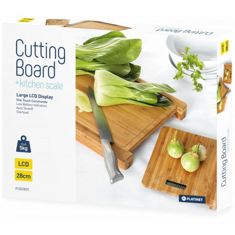 Platinet Cutting Board with Kitchen Scale