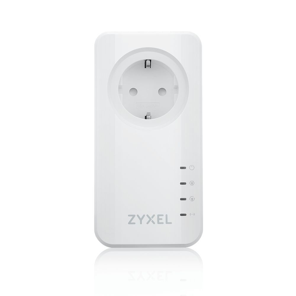 ZyXEL PLA6457 Wave 2 Powerline Pass-thru Gigabit Ethernet Adapter Range Extender White