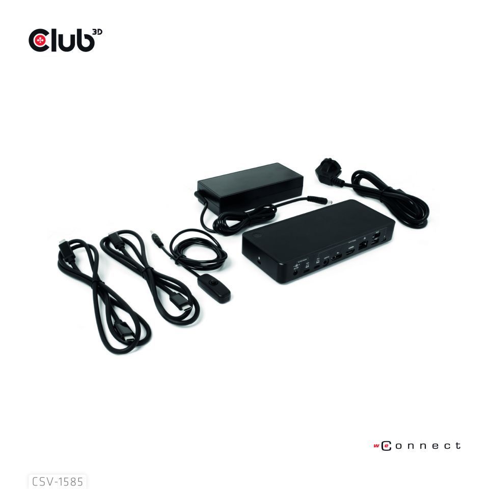 Club3D CSV-1585 DisplayPort/HDMI KVM Switch/Dock 4K60Hz For USB Type-C inputs Black