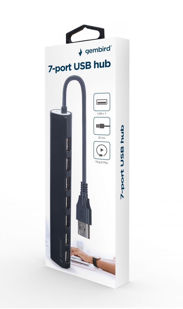 Gembird UHB-U2P7-04 USB2.0 7-port Hub Black