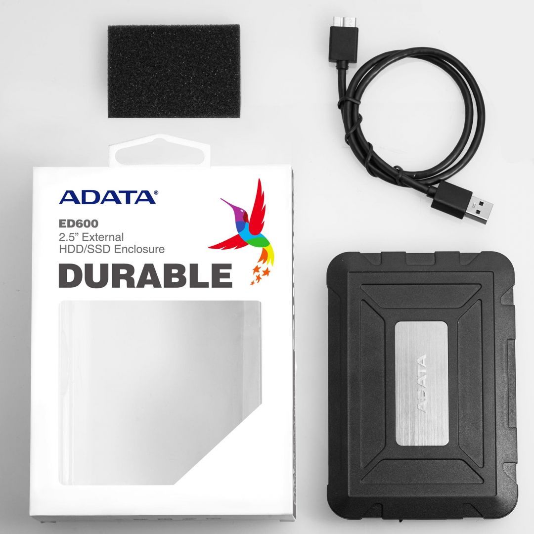 A-Data ED600 External Enclosure SATA3 > USB 3.1 Black