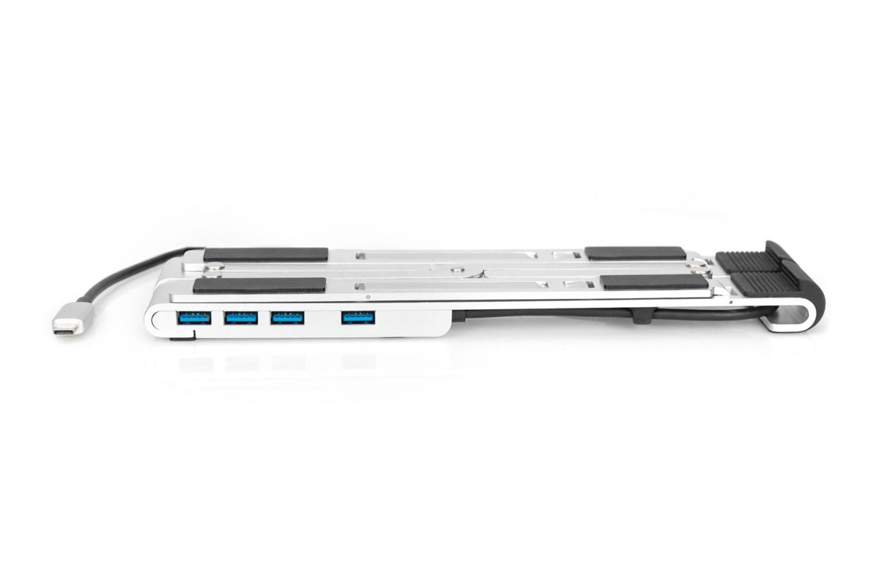 Digitus Notebook Stand with integrated USB-C Hub 5-Port Silver