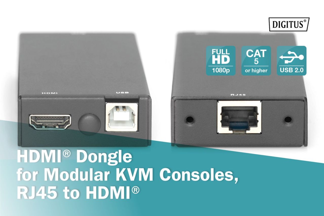 Digitus HDMI dongle for modular KVM consoles RJ45 to HDMI