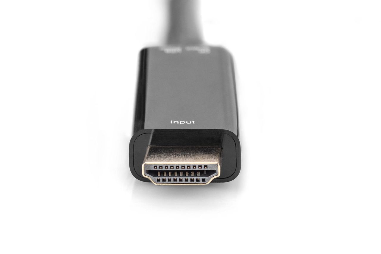 Digitus HDMI M to DP F with external Power 4K@30Hz. 0,2m Black
