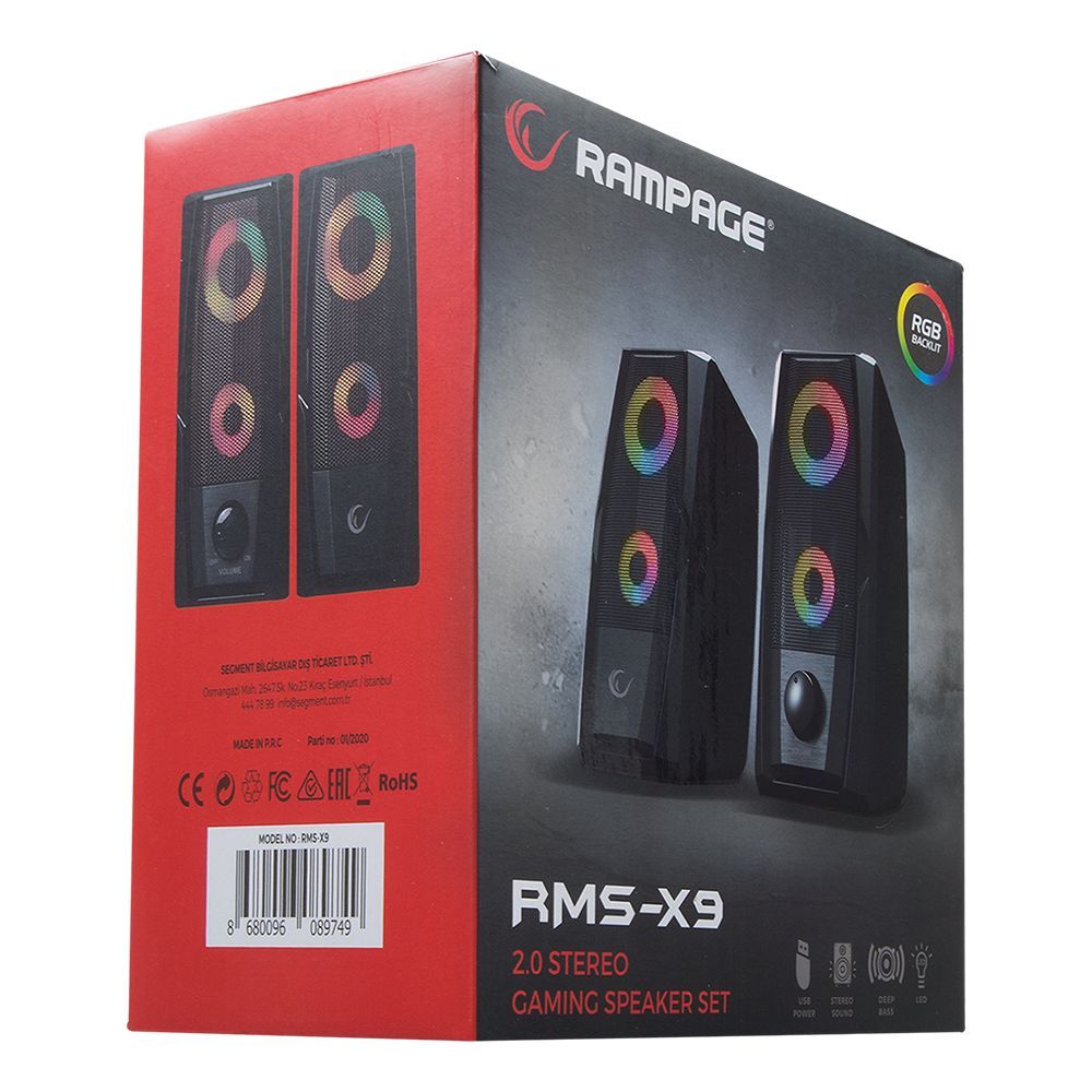 Rampage RMS-X9 2.0 RGB Speaker Black