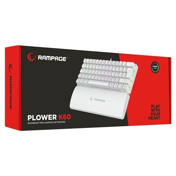 Rampage PLOWER K60 Mechanikus Gaming keyboard White US