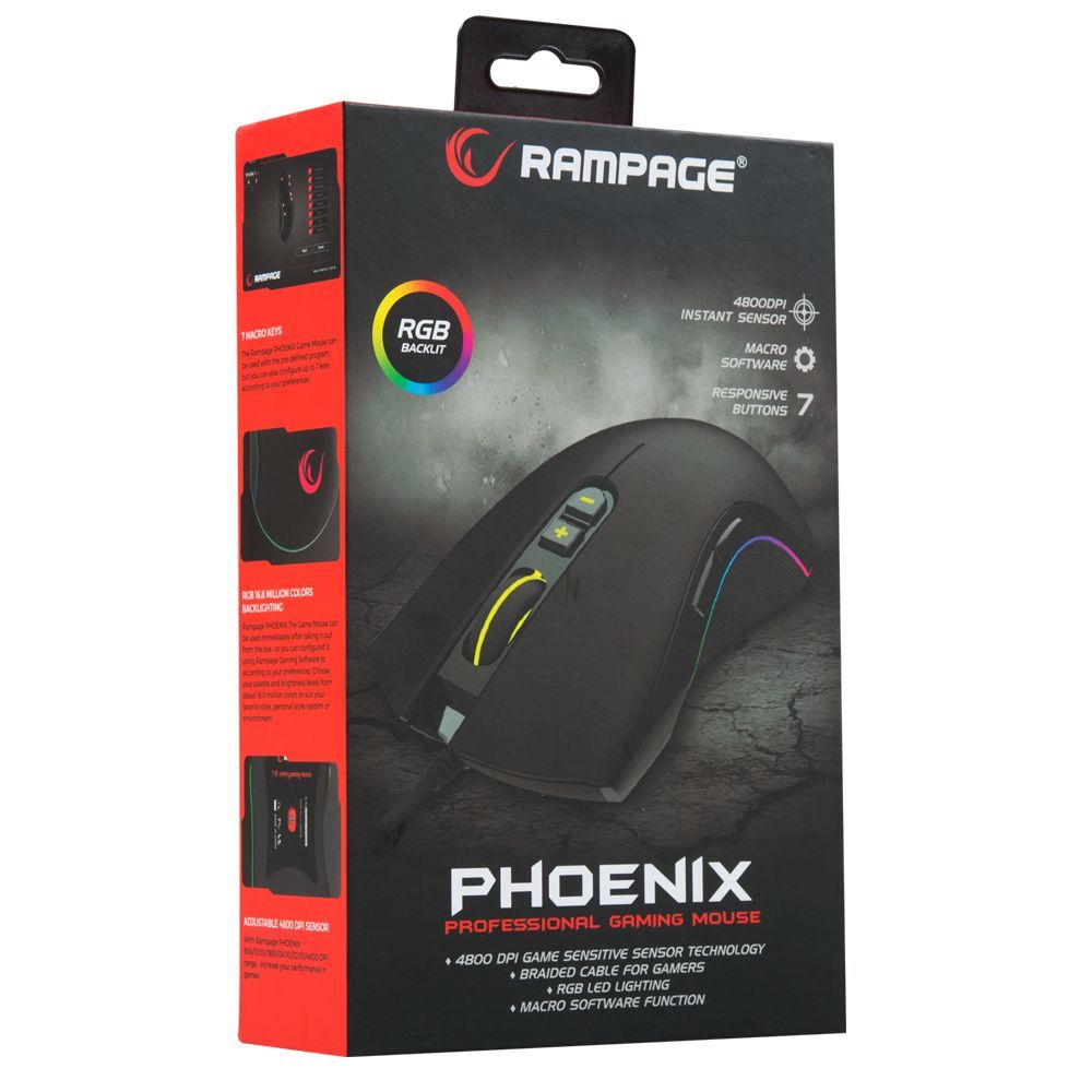 Rampage SMX-R22 Phoenix RGB Gaming mouse Black
