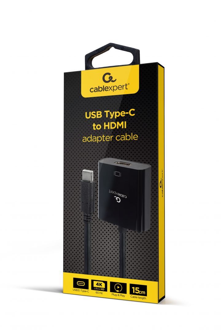 Gembird A-CM-HDMIF-04 USB Type-C to HDMI 4K60Hz adapter cable Black