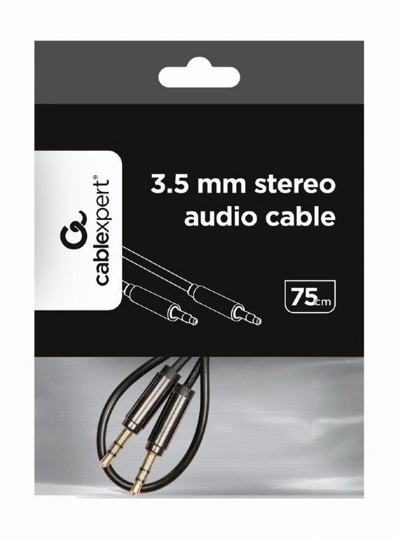 Gembird CCAP-444-0.75M 3.5 mm stereo audio cable 0,75m Black