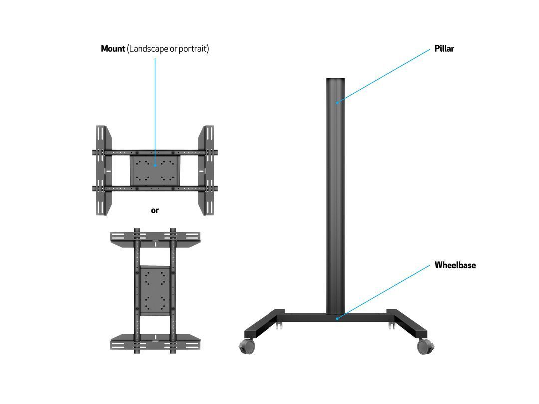 Multibrackets M Display Stand 180 Single 24"-65" Black