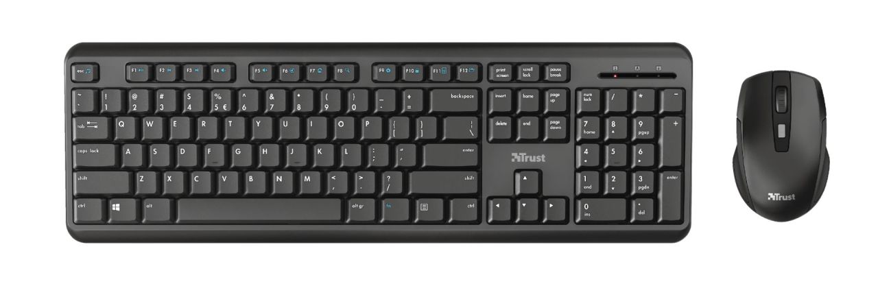 Trust Ody Wireless Silent Keyboard and Mouse Set Black HU