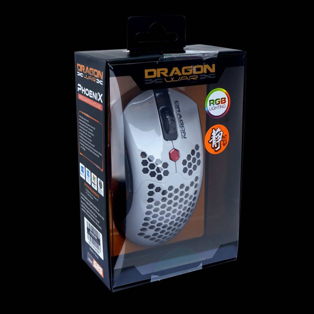 Dragon War Phoenix Honeycomb Gamer mouse White