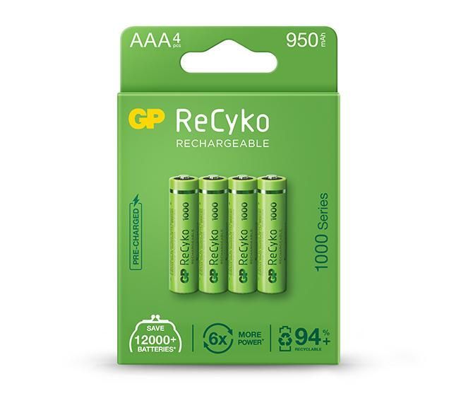 GP ReCyko 950mAh AAA Ni-MH akkumulátor 4db/csomag