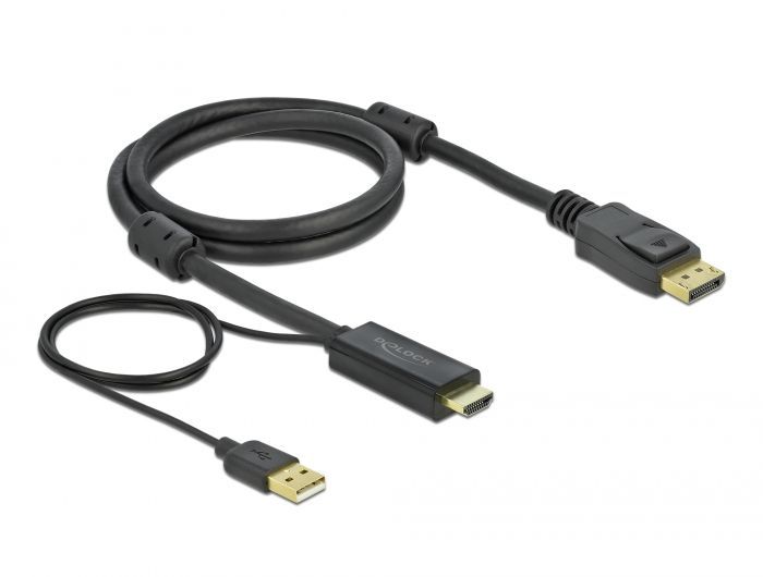 DeLock HDMI to DisplayPort 4K 30Hz 1m Cable Black