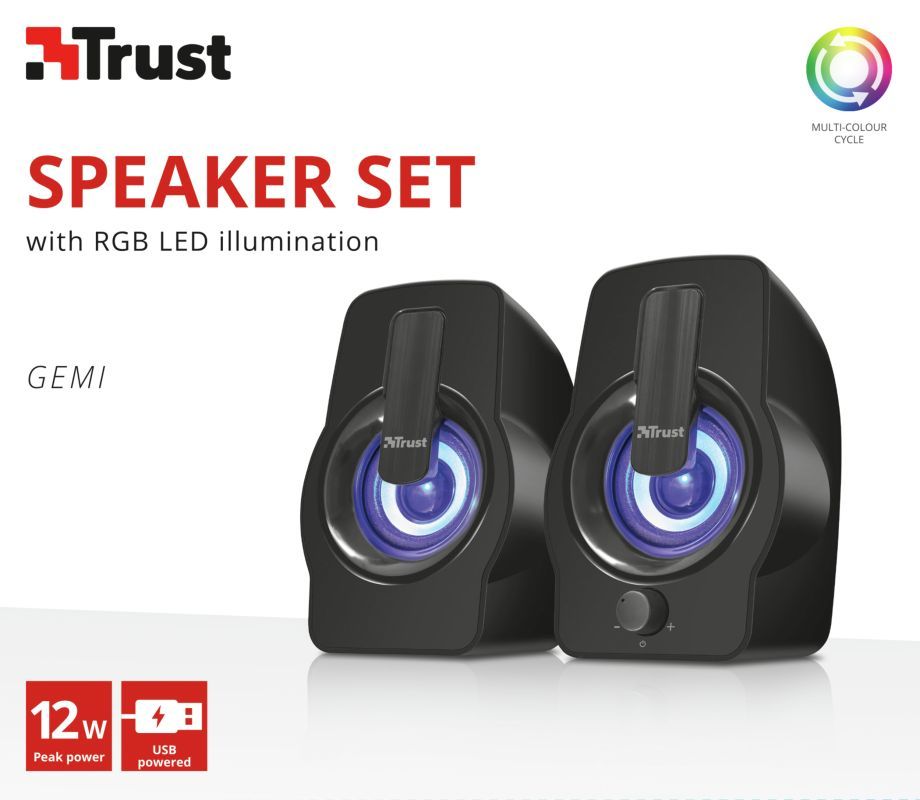 Trust Gemi RGB 2.0 Speaker Set Black