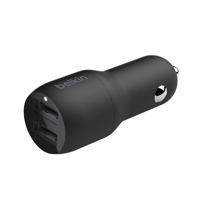 Belkin BoostCharge Dual USB-A Car Charger 24W + USB-A to USB-C Cable Black