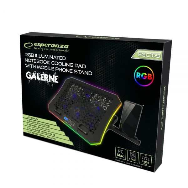 Esperanza Galerne RGB Gaming Notebook Hűtő