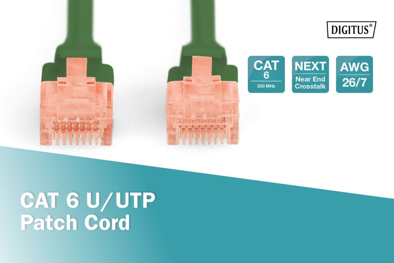 Digitus CAT6 U-UTP Patch Cable 0,5m Green