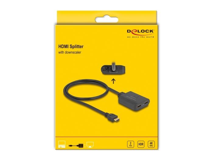 DeLock HDMI to 2xHDMI male/male adapter cable 0,6m Black