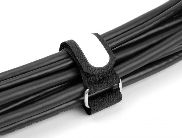 DeLock Hook-and-loop cable tie with loop and label tap L 203xW20mm 5 pieces Black