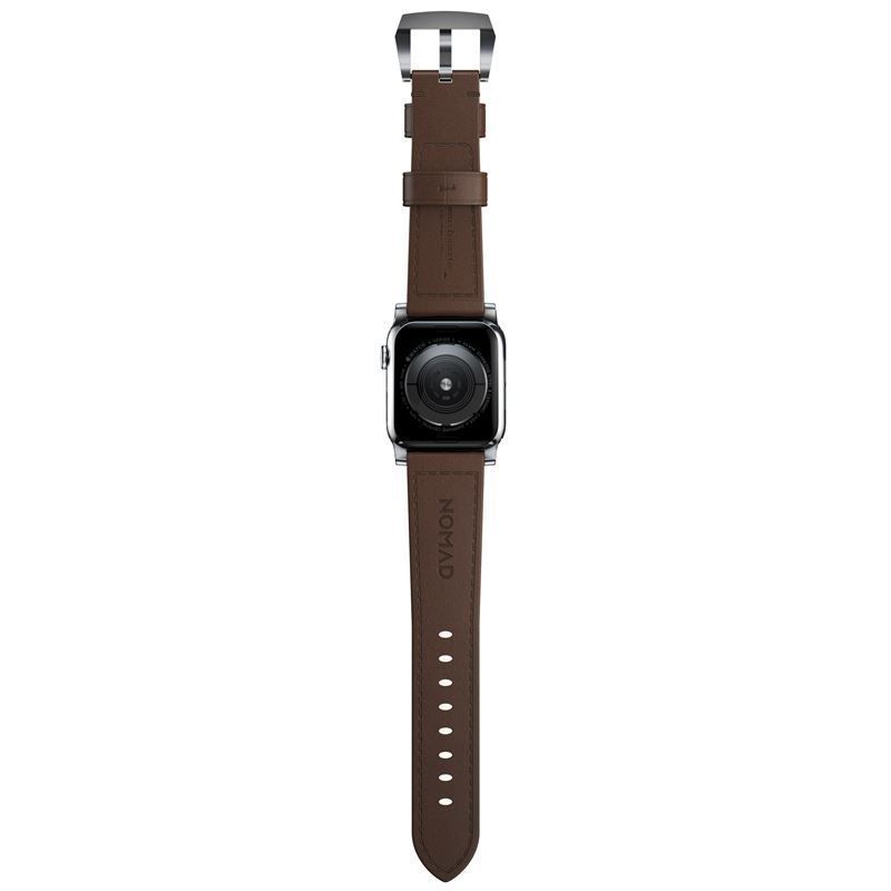 Nomad Traditional Band Apple Watch Ultra 2/1 (49mm) 9/8/7 (45mm)/6/SE/5/4 (44mm)/3/2/1 (42mm) Silver/Brown