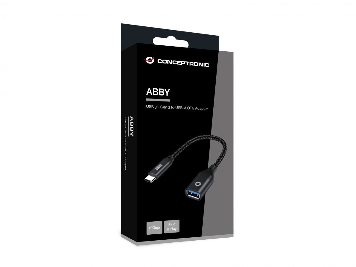 Conceptronic ABBY18B USB-C to USB-A OTG Adapter Black