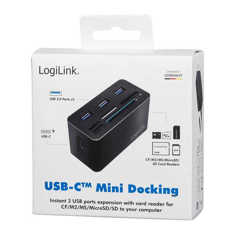 Logilink USB 3.2 Gen 1 docking station 8-port mini Black