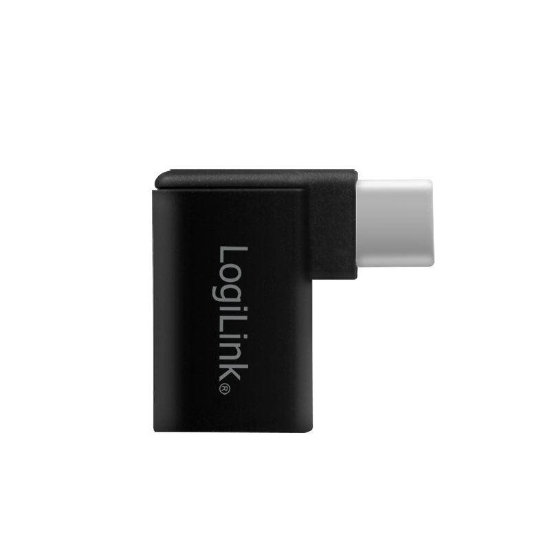 Logilink USB 3.2 Gen1 Type-C adapter C/M to USB-A/F 90° angled Black