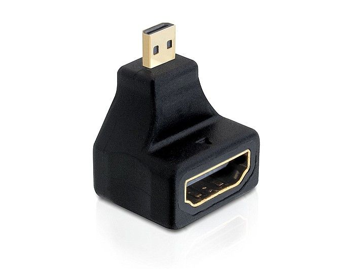 DeLock Adapter High Speed HDMI with Ethernet - micro D male > A female angled