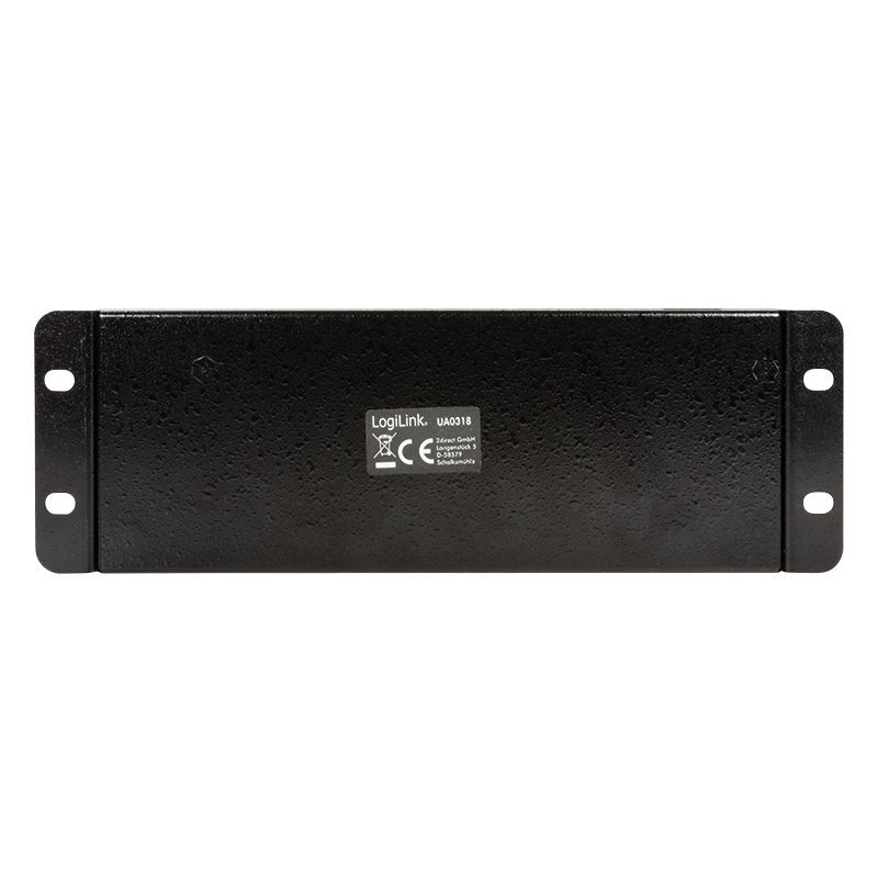 Logilink USB 2.0 7-port industrial level metal case Black