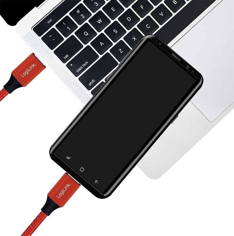 Logilink USB 2.0 Type-C cable C/M to USB-C/M 1m Red