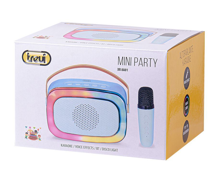 Trevi XR8A01 Mini Bluetooth Karaoke Party Speaker for Kids Blue